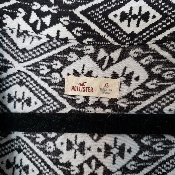 2/$20 Hollister black white kimono style loose open cardigan sz XS 3/4 sleeve - Picture 5 of 8